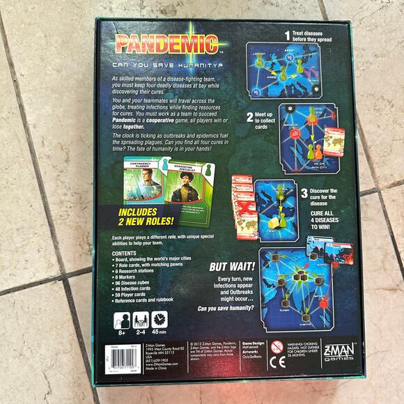 Pandemic Board Game Z-Man 2-4 Player Strategy Survival Strategic Cooperative - Picture 12 of 15